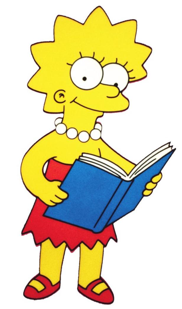 Lisa Simpson liest ein Buch.