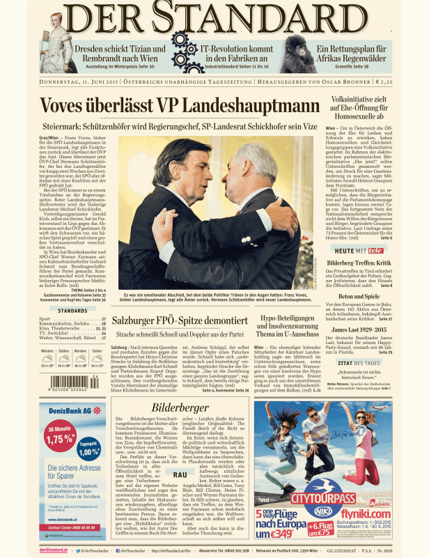 Titelseiten vom 11.06.2015