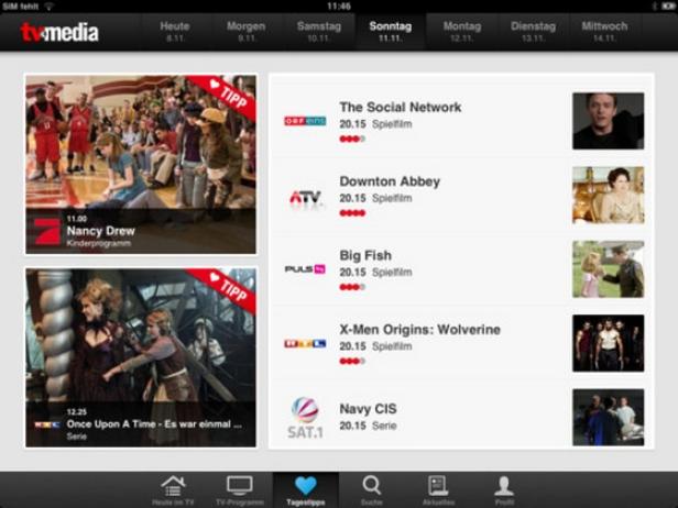 Fernseh-App-Date mit TV-Media