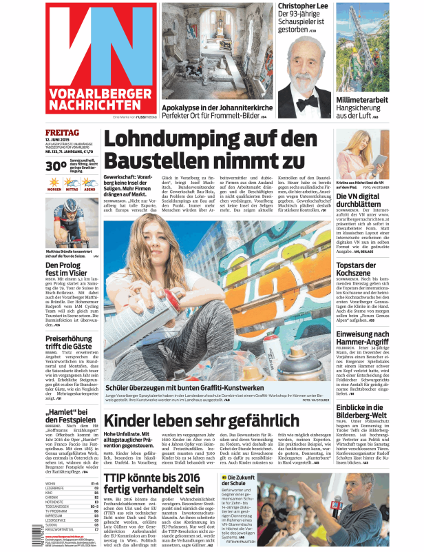 Titelseiten vom 12.06.2015