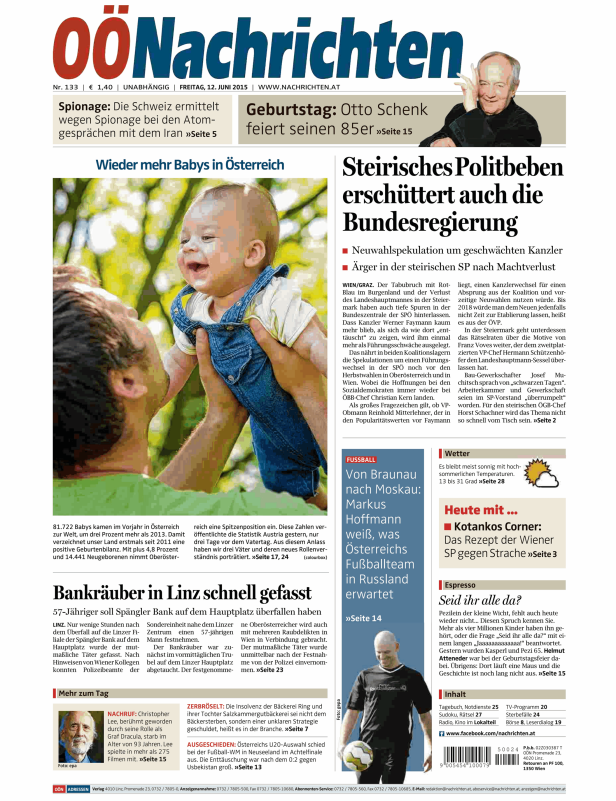 Titelseiten vom 12.06.2015