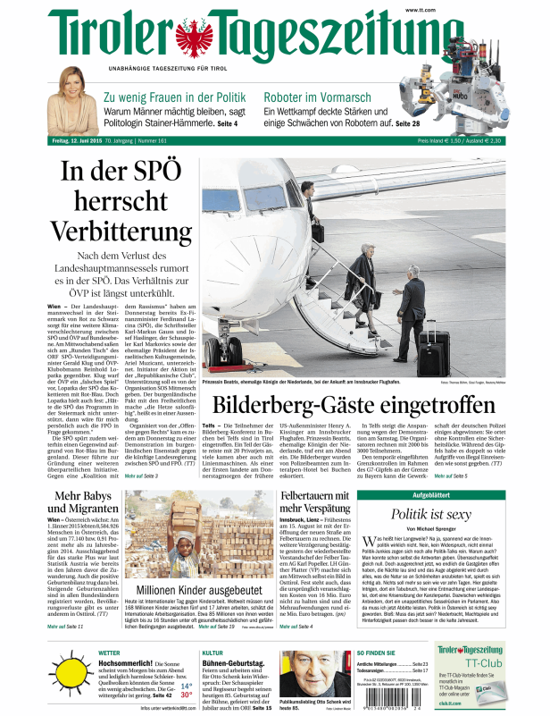 Titelseiten vom 12.06.2015