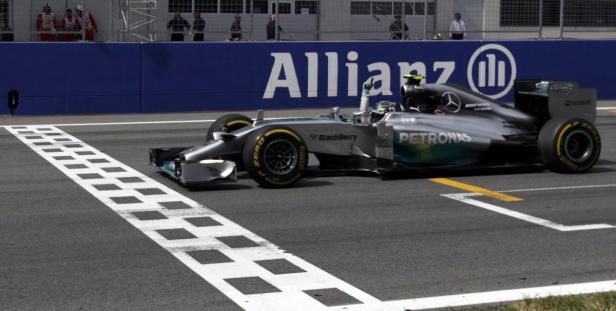 Die Gejagten: Im Vorjahr fuhr Mercedes-Mann Rosberg zum Sieg.