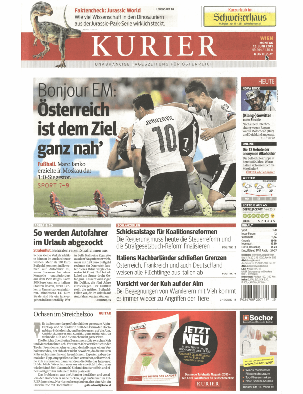 Titelseiten vom 15.06.2015