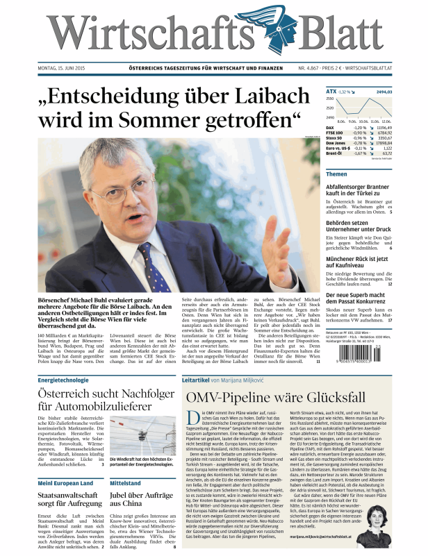 Titelseiten vom 15.06.2015