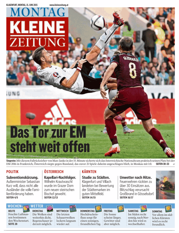 Titelseiten vom 15.06.2015