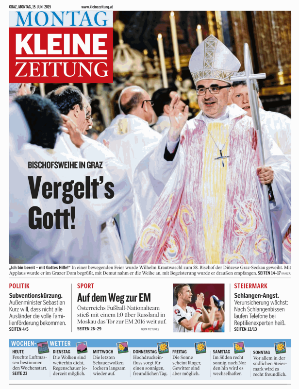 Titelseiten vom 15.06.2015