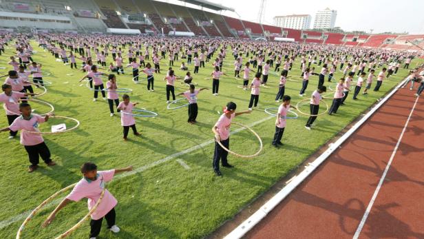 Hula-Hoop Weltrekord Bilder