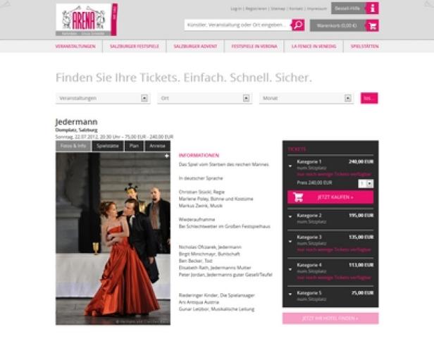 Arena.at - Aren Kartenbüro Hallwang - Relaunch - gesagt.getan Eine Szene aus dem Theaterstück „Jedermann“ bei den Salzburger Festspielen.