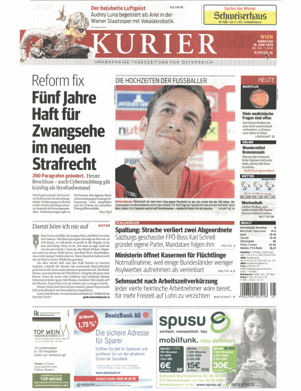 Titelseiten vom 16.06.2015