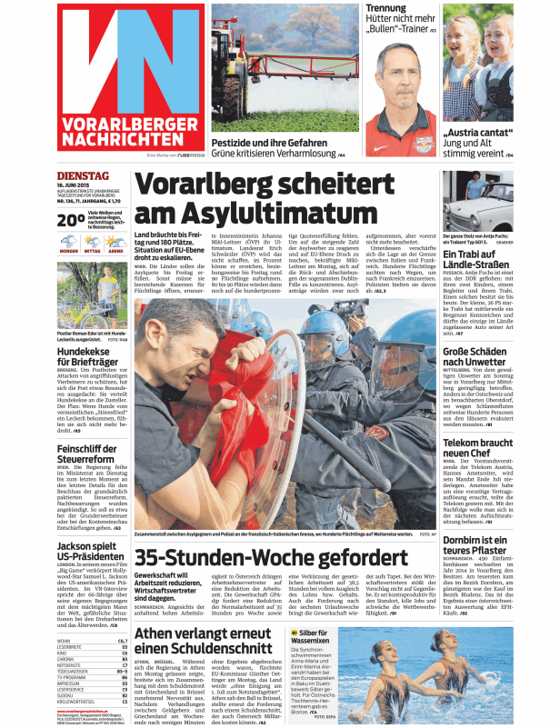 Titelseiten vom 16.06.2015