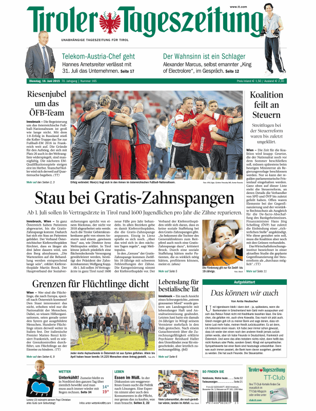 Titelseiten vom 16.06.2015