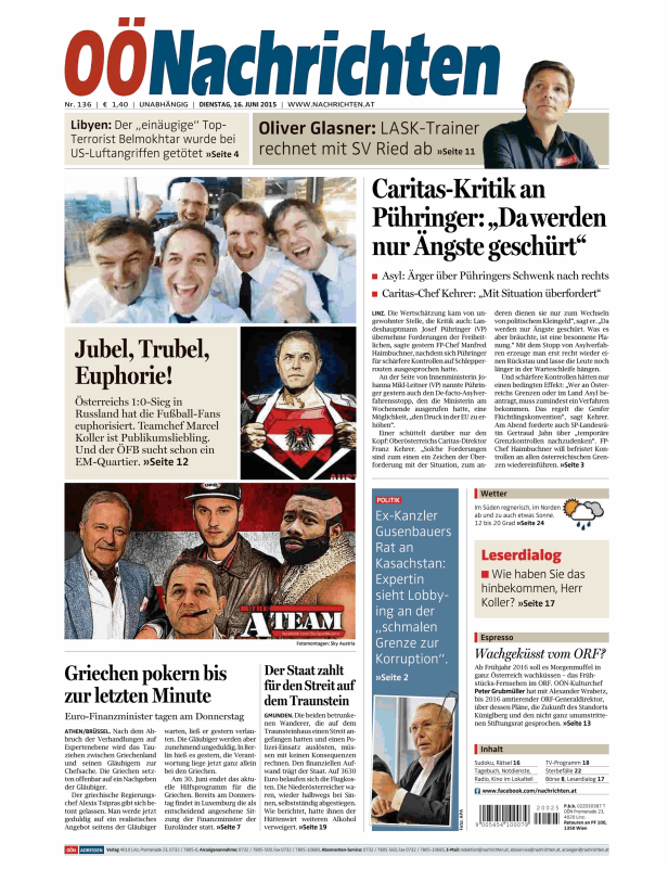 Titelseiten vom 16.06.2015