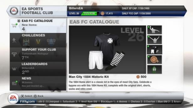 Das „Man City 1884 Historic Kit“ im EAS FC Catalogue von FIFA.