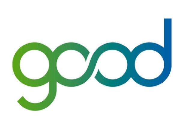 Das Wort „good“ in einem grünen Farbverlauf geschrieben.