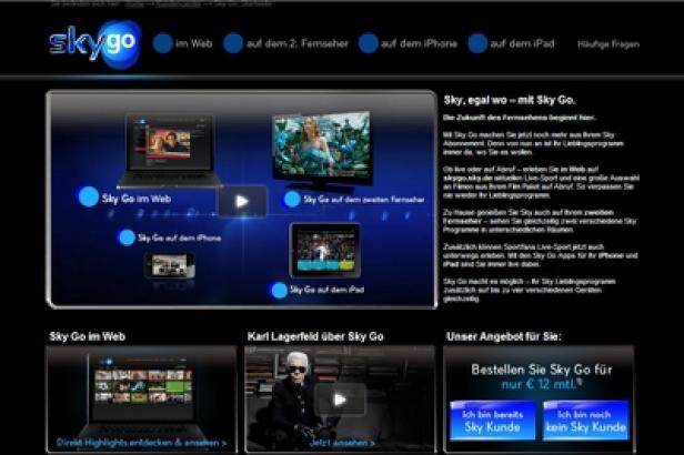 Sky Go (c: sky) Die Sky Go-Website zeigt, wie man Sky Go auf verschiedenen Geräten nutzen kann.