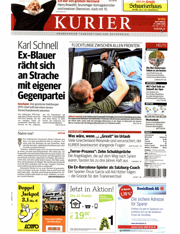 Titelseiten vom 17.06.2015