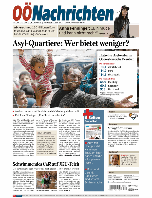 Titelseiten vom 17.06.2015
