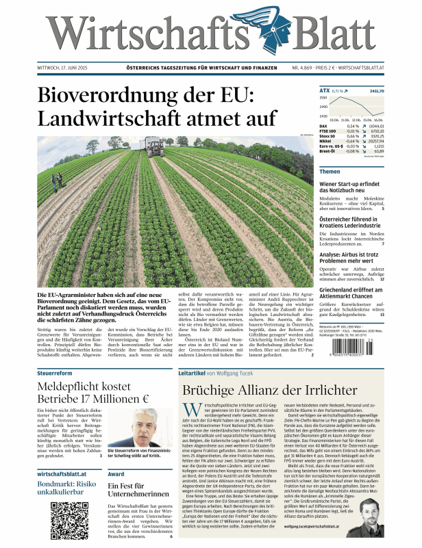 Titelseiten vom 17.06.2015