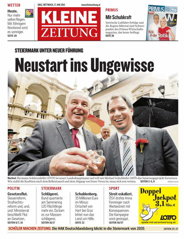 Titelseiten vom 17.06.2015