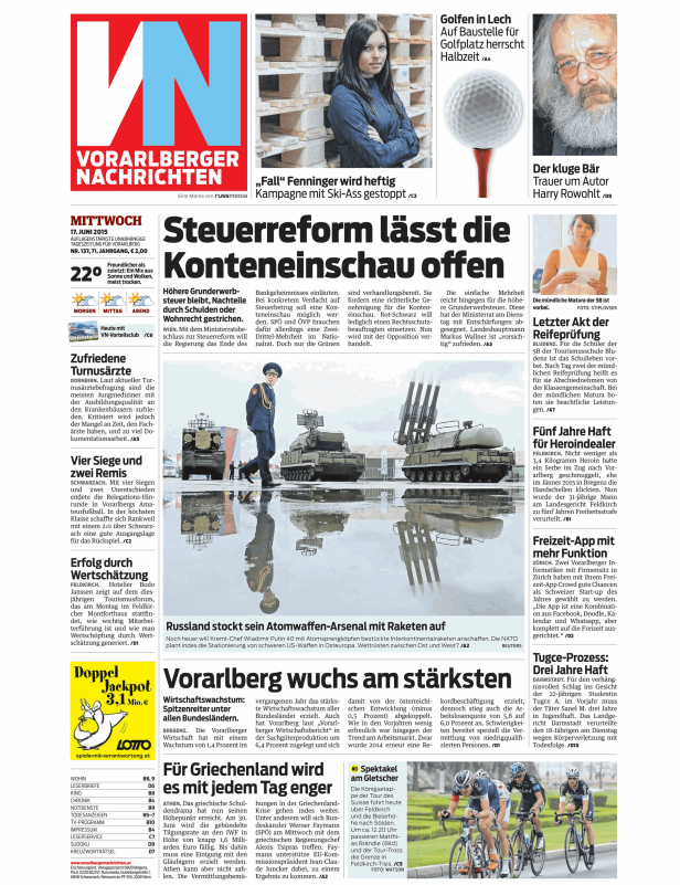 Titelseiten vom 17.06.2015