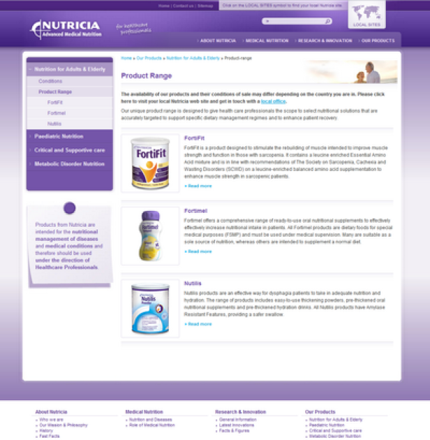 Nutricia.com - Nutricia Advanced Medical Nutrition - diamond:dogs group