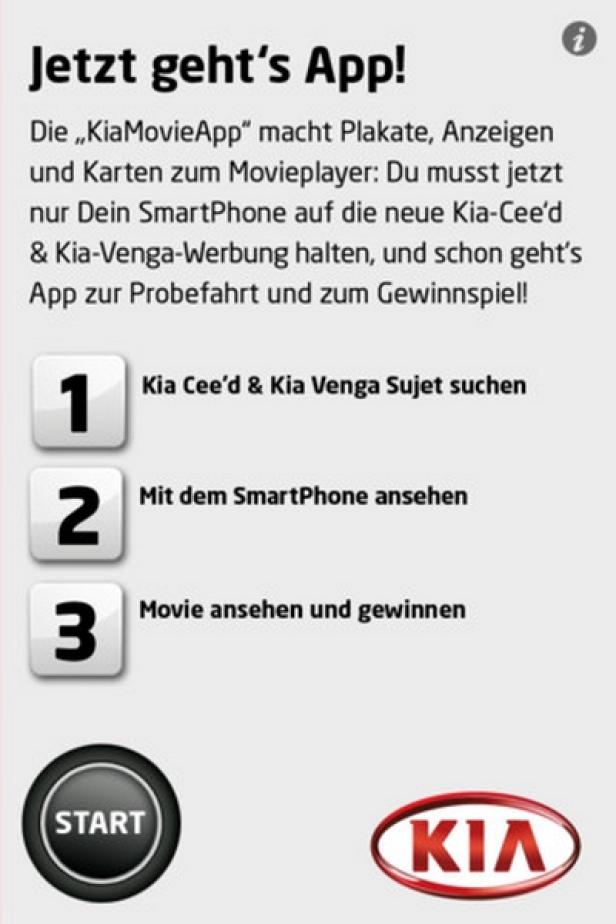 KiaMovieApp - iPhone-Version Kia setzt Printsujets in Bewegung