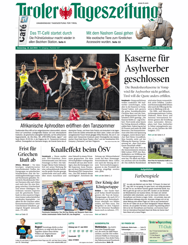 Titelseiten vom 18.06.2015