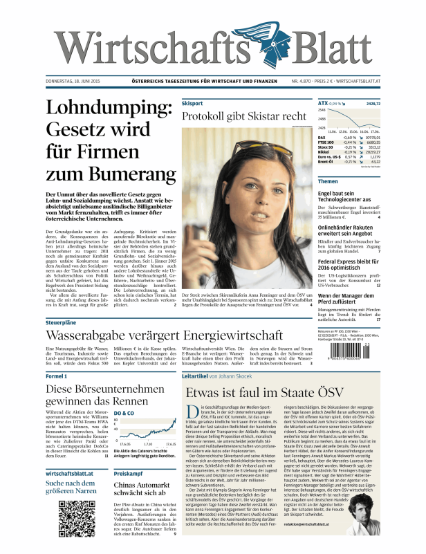 Titelseiten vom 18.06.2015