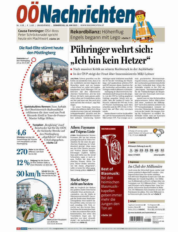 Titelseiten vom 18.06.2015