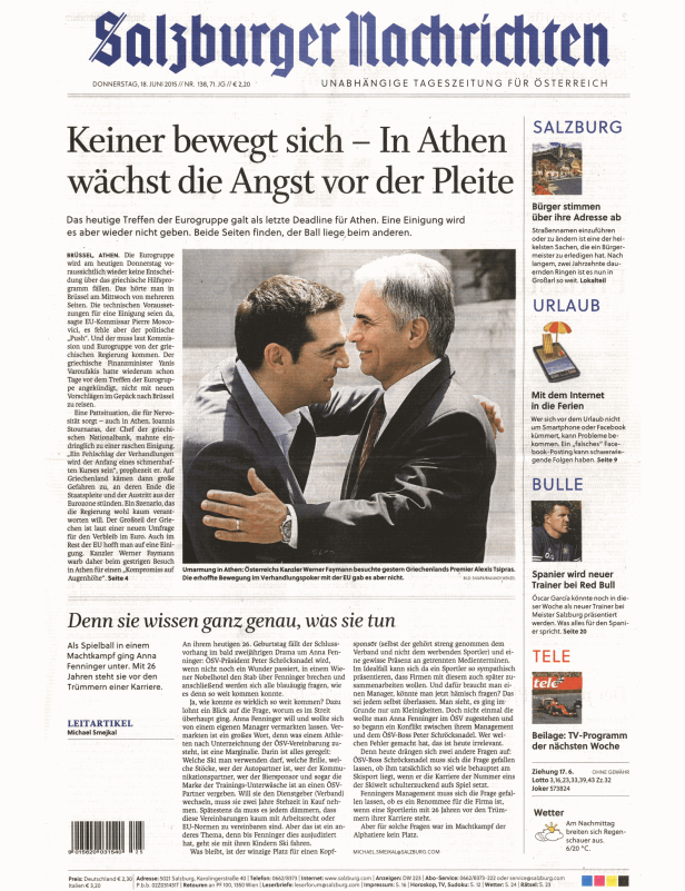 Titelseiten vom 18.06.2015