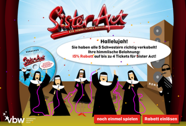 Vereinigte Bühnen Wien - Promo-Game - Check den Sound der Sisters! - pjure isobar