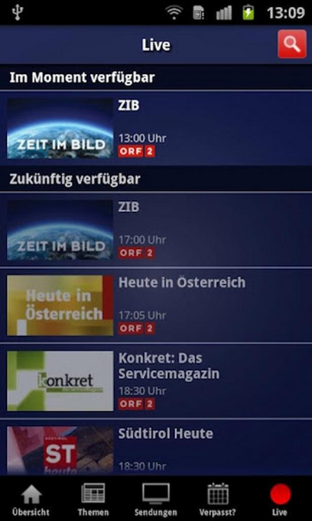 ORF TVthek - Android-App - Nous