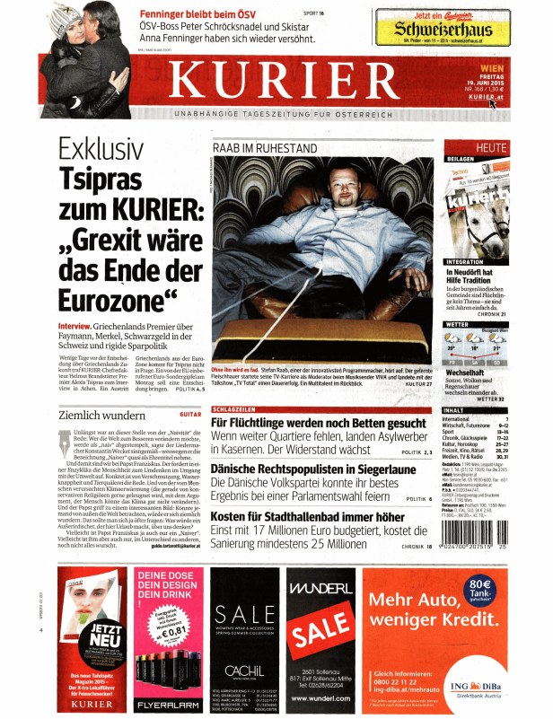 Titelseiten vom 19.06.2015