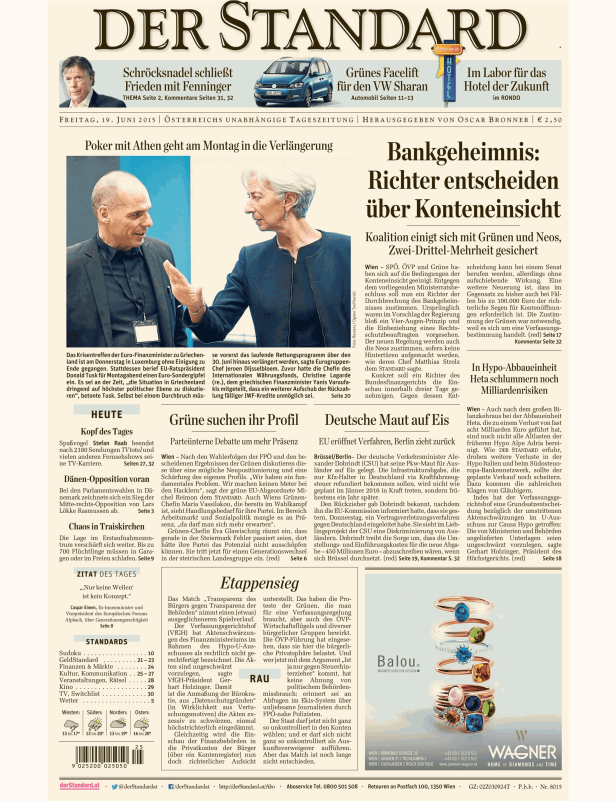 Titelseiten vom 19.06.2015