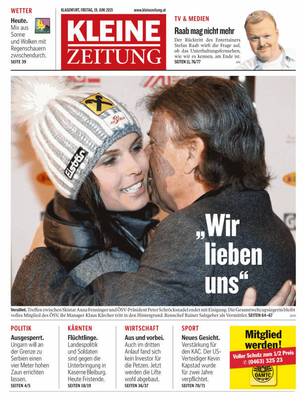 Titelseiten vom 19.06.2015