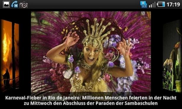 Bild - Android-App - Tablet PC - Axel Springer AG Karneval-Fieber in Rio de Janeiro: Millionen Menschen feierten in der Nacht zu Mittwoch den Abschluss der Paraden der Sambaschulen.