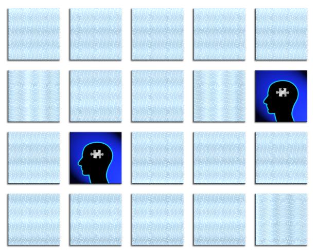 Ein Memory-Spiel mit dem Thema „Gedächtnis“.