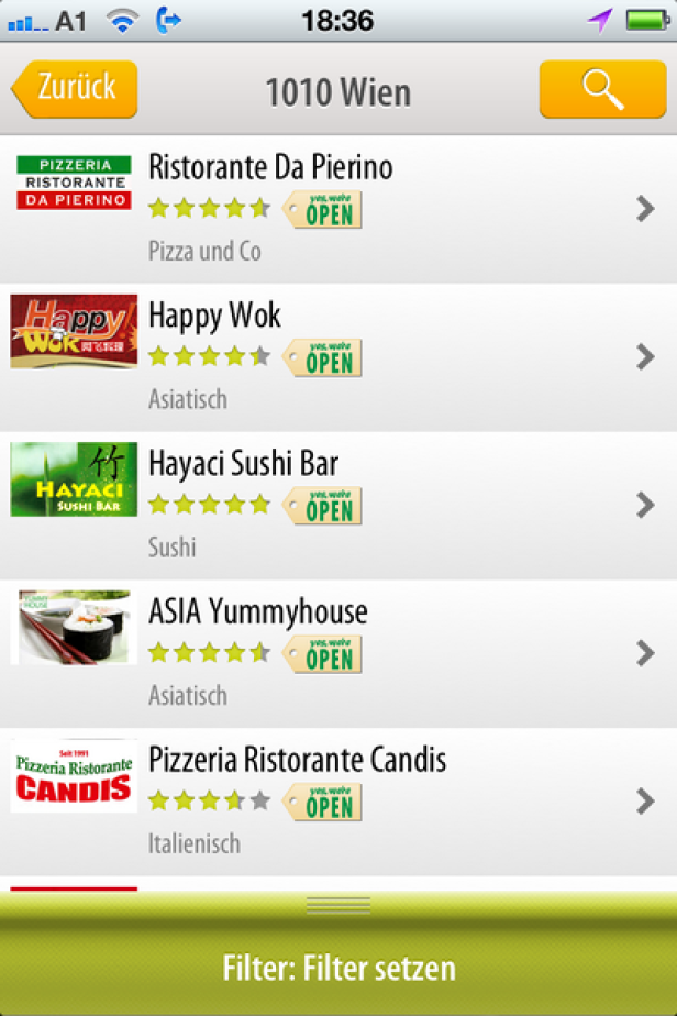 mjam.at - iPhone-App - Lucy Marx Mjam.at liefert Essen, Lucy Marx die App