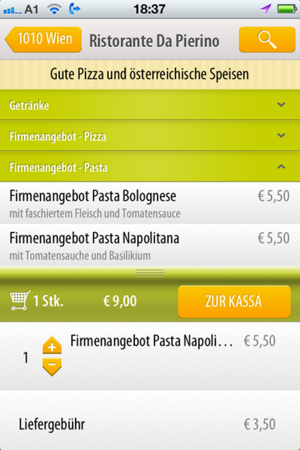 mjam.at - iPhone-App - Lucy Marx Mjam.at liefert Essen, Lucy Marx die App