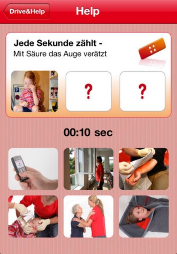 Drive & Help - Österreichisches Rotes Kreuz - Kuratorium für Verkehrssicherheit - iPhone-App Ecker & Partner und IQ mobile werben gemeinsam