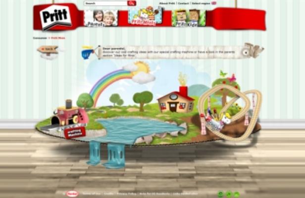 Henkel - Pritt - Prittworld.com - Element of Art Die Webseite „Prittworld“ zeigt eine fantasievolle Bastelwelt für Kinder.