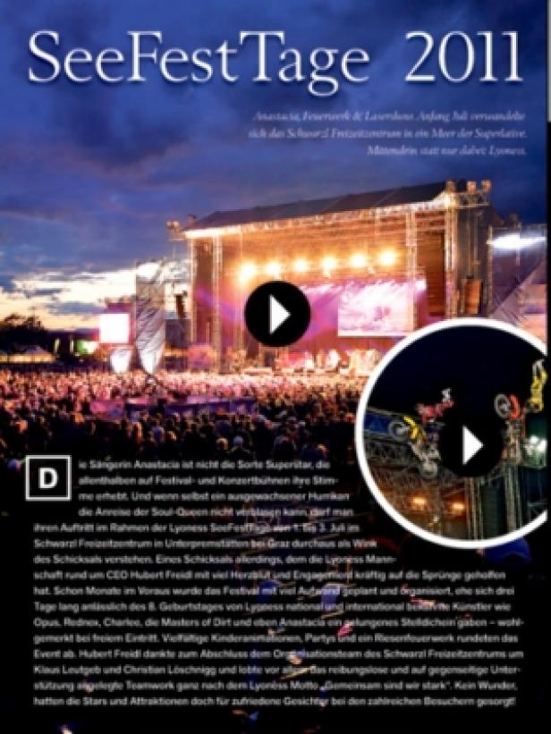Lyoness Cashback Magazin - iPad-App - lexNEWS - Tunnel23.com Das Lyconess SeeFestTage 2011 mit Bühne und großem Publikum im Schwarzwald Freizeitzentrum.