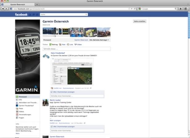 Garmin Österreich - Danke-Promotion - Home Digital Ein Screenshot der Facebook-Seite von Garmin Österreich mit Fokus auf einem Garmin-Laufcomputer.