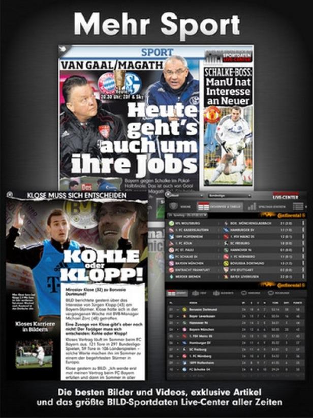 Eine Collage von Sportzeitungsartikeln mit Fußballbezug.
