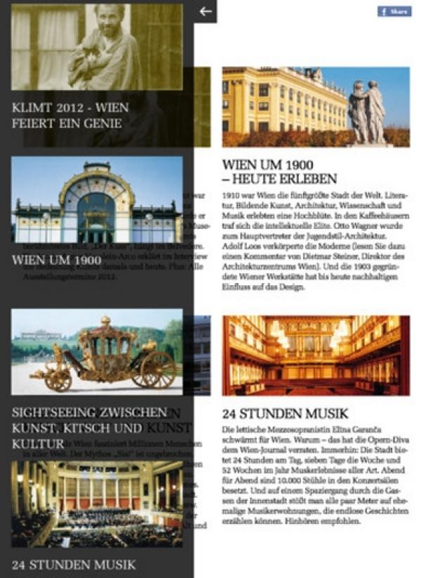 Eine Collage mit verschiedenen Sehenswürdigkeiten und kulturellen Angeboten in Wien.