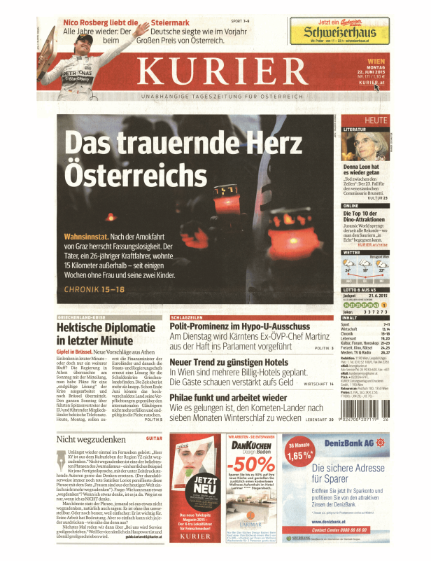 Titelseiten vom 22.06.2015