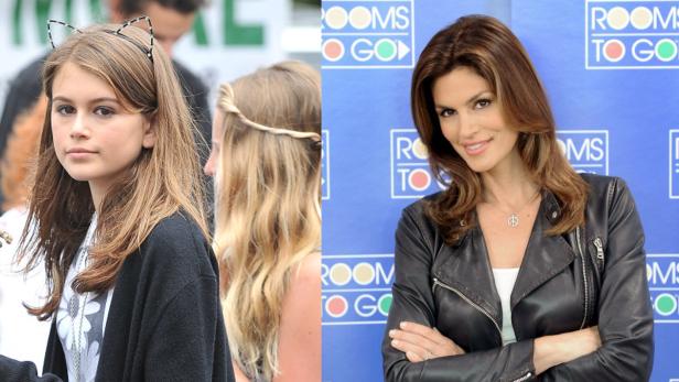 Ein zusammengesetztes Bild von Kaia Gerber und Cindy Crawford.