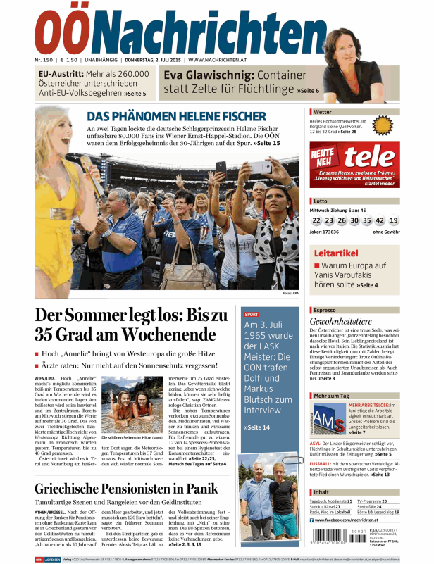 Helene Fischer tritt vor 80.000 Fans im Wiener Ernst-Happel-Stadion auf.