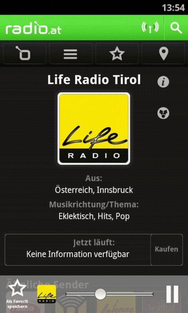Radio.at - Android-App Radio.at in Android-Begleitung